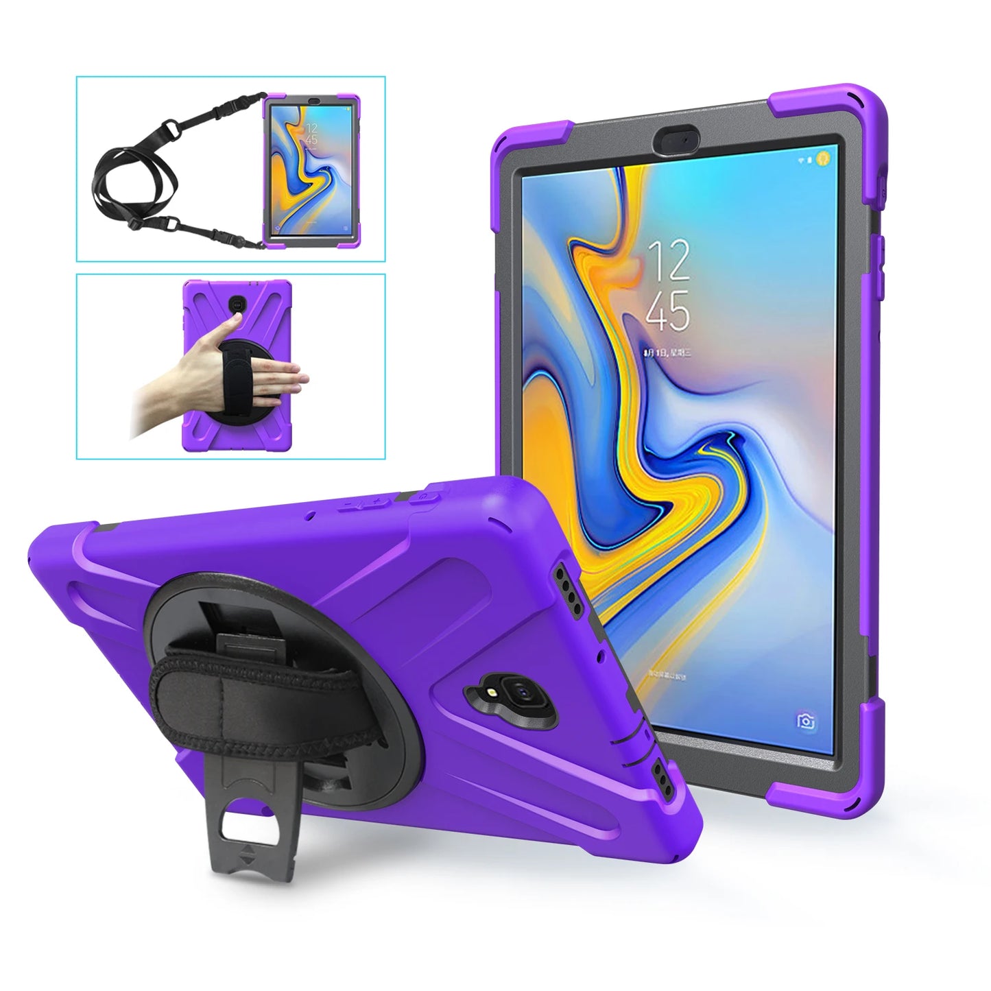 Rotating Hybrid Case For Samsung Galaxy Tab S5E SM-T720 T725 A 10.5 T590 T595 10.1 T510 T515 Rugged Cover Hand Shoulder Strap