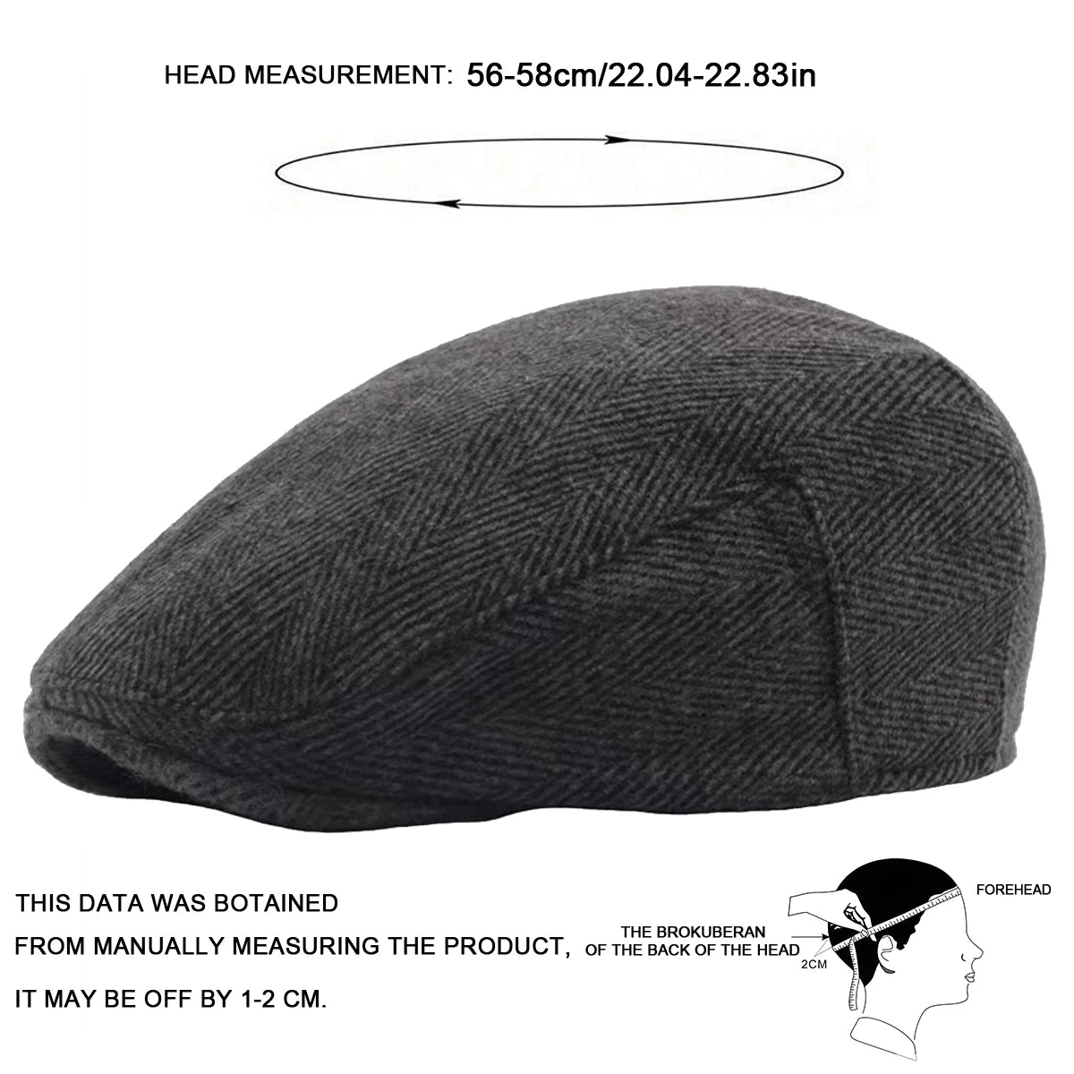 Retro Coarse Grain Fluff Newsboy Caps Men British Painters Hats Autumn Winter Berets Herringbone Flat Cap Hip Hop Berets