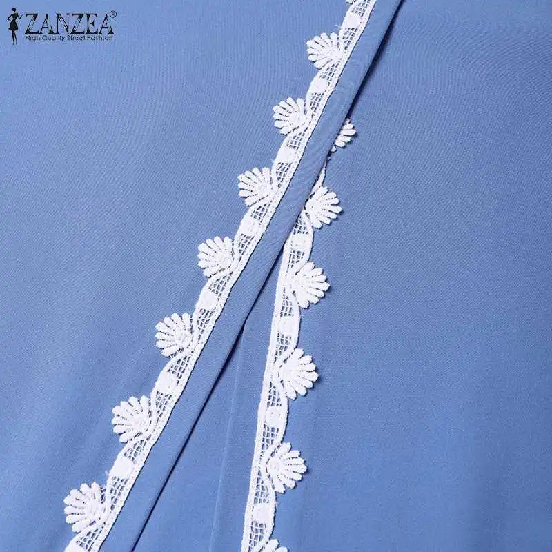 Spring Lace Crochet Maxi Dress Muslim Turkey Abaya Elegant Loose Vestidos Women Long Sleeve O Neck IsIamic Robe Kaftan