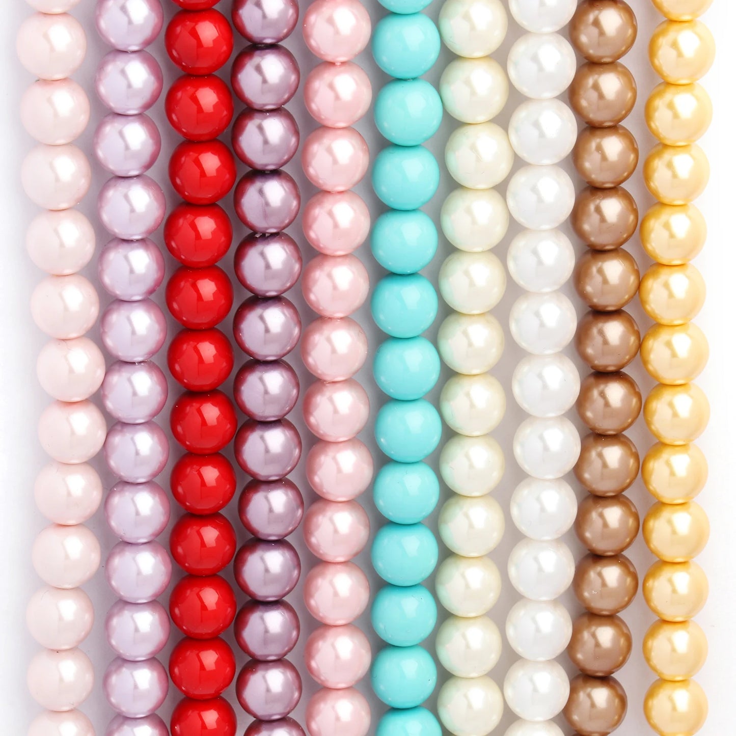 4/6/8/10mm AA Imitation Pearls Multicolor Round Glass Loose Spacer Beads for Jewelry Making Supplies DIY Charms Bracelets 15‘’