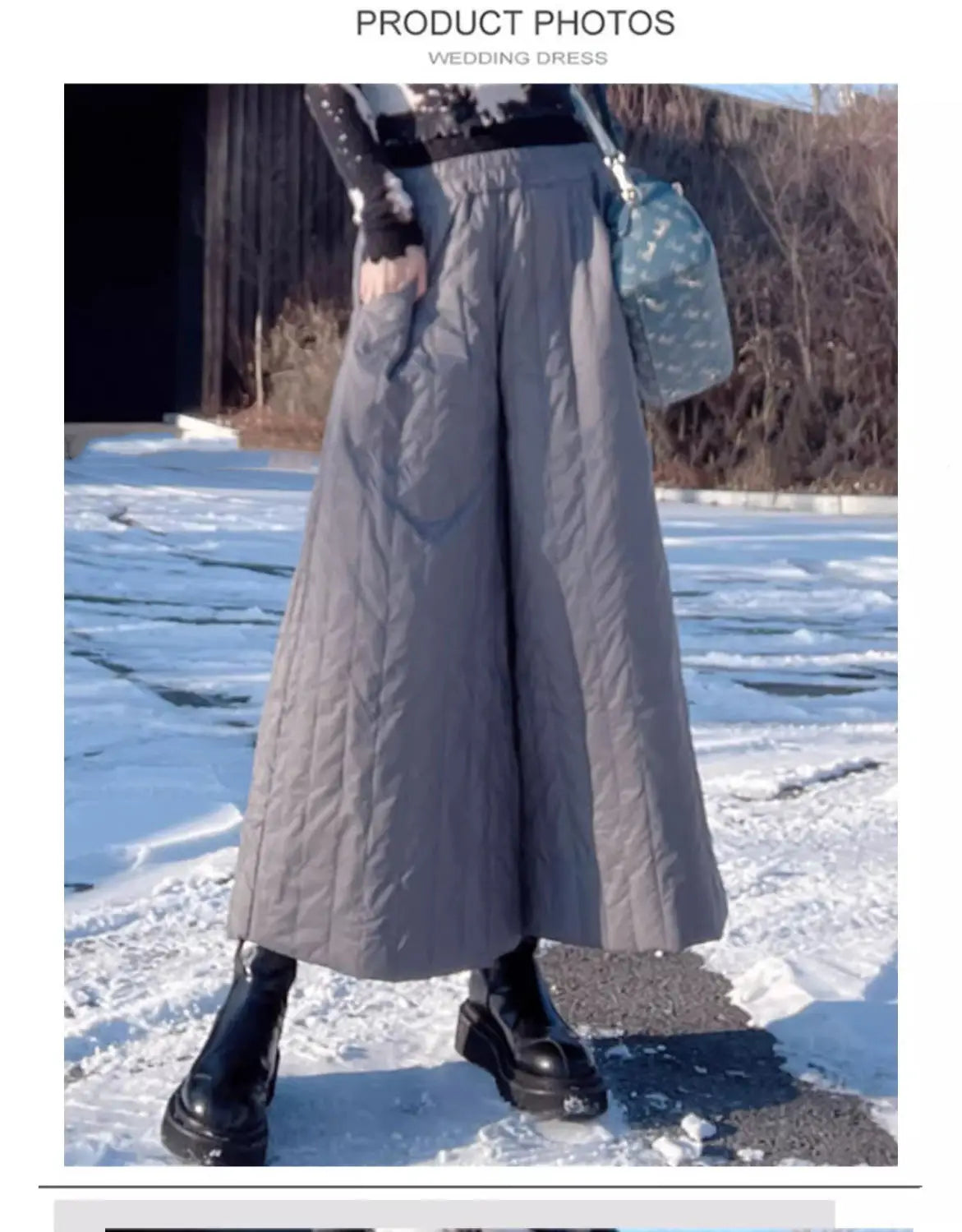 Autumn Winter Thick Long Skirt White Wide Leg Cotton Loose Pleated Maxi Skirts for Women Jupe Vintage A Line High Faldas Mujer