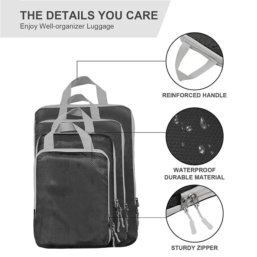 4 pcs Travel storage bag set  pvc storage bag luggage storage bag wear-resistant compression storage bag