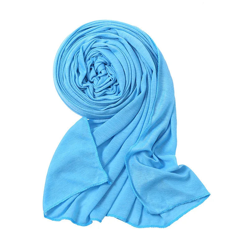 New 43 Colors Modal Cotton Jersey Hijab Scarf For Muslim Women Shawl Plain Hijabs Scarves Headscarf African Lady Turban Ramadan