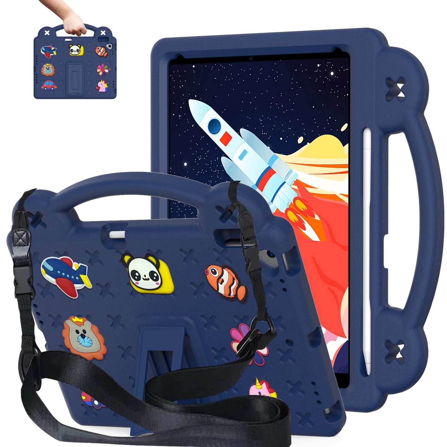 EVA Bear Stand Case For iPad 10th Air 4 5 10.9 Pro 11 10.5 9.7 2017 2018 Air 3 2 1 10.2 7-8-9th Kids Cover For Mini 1 2 3 4 5 6