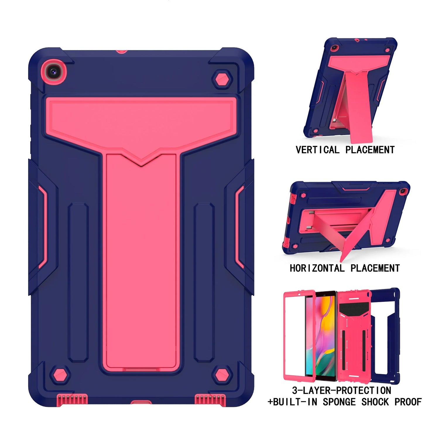 Case for Samsung Galaxy Tab A7 SM-T500 T505 A 10.1 T510 T515 8.4 T307 8.0 T290 T295 Hybrid Kickstand Cover Shockproof Funda Capa