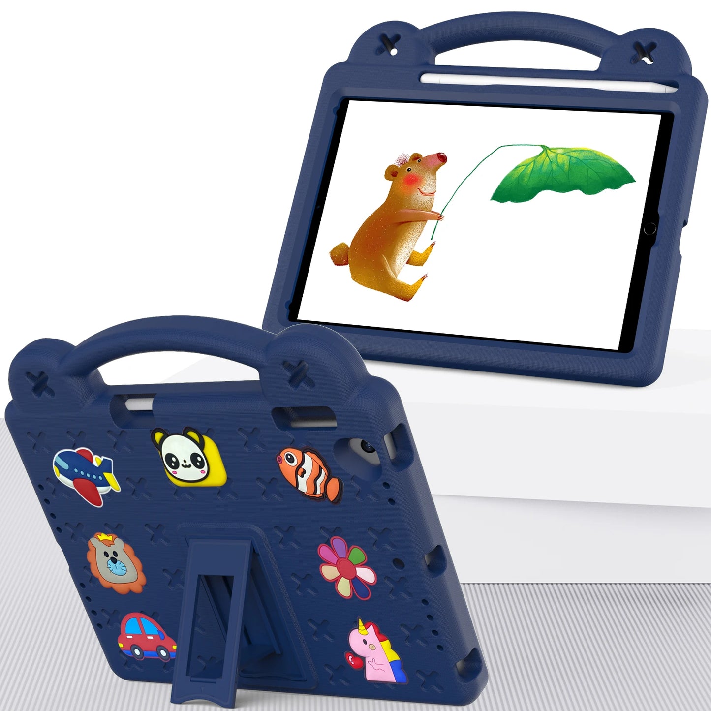 EVA Bear Stand Case For iPad 10th Air 4 5 10.9 Pro 11 10.5 9.7 2017 2018 Air 3 2 1 10.2 7-8-9th Kids Cover For Mini 1 2 3 4 5 6