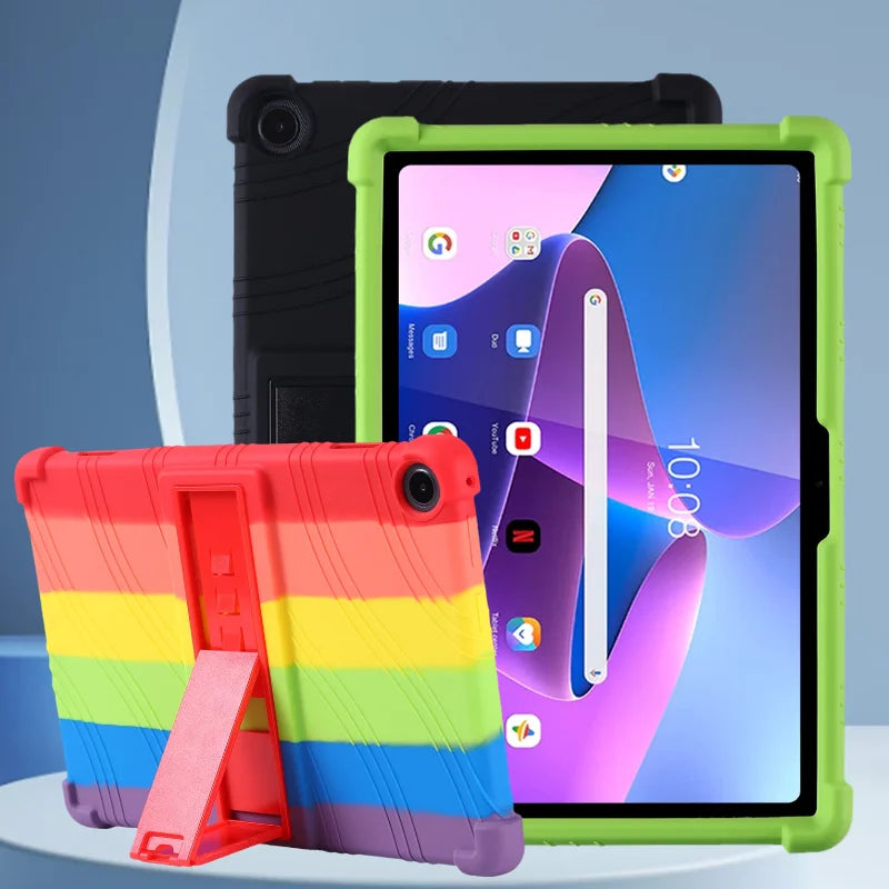 Adjustable Stand Case for Lenovo Tab M10 3rd Gen 2022 10.1 inch TB-328FU TB-328XU Soft Silicone Cover Shockproof Kids Safe Shell