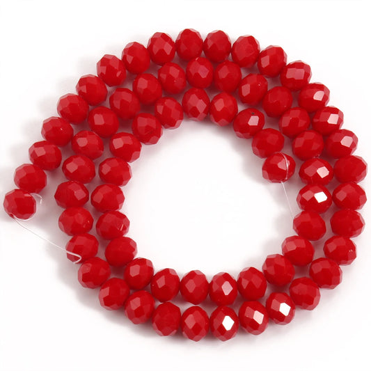 Natrual Stone Abacus Faceted Red Jades Loose Rondelle Beads For DIY Jewelry Making Bracelet Earrings Findings 15'' 3 4 6 8mm