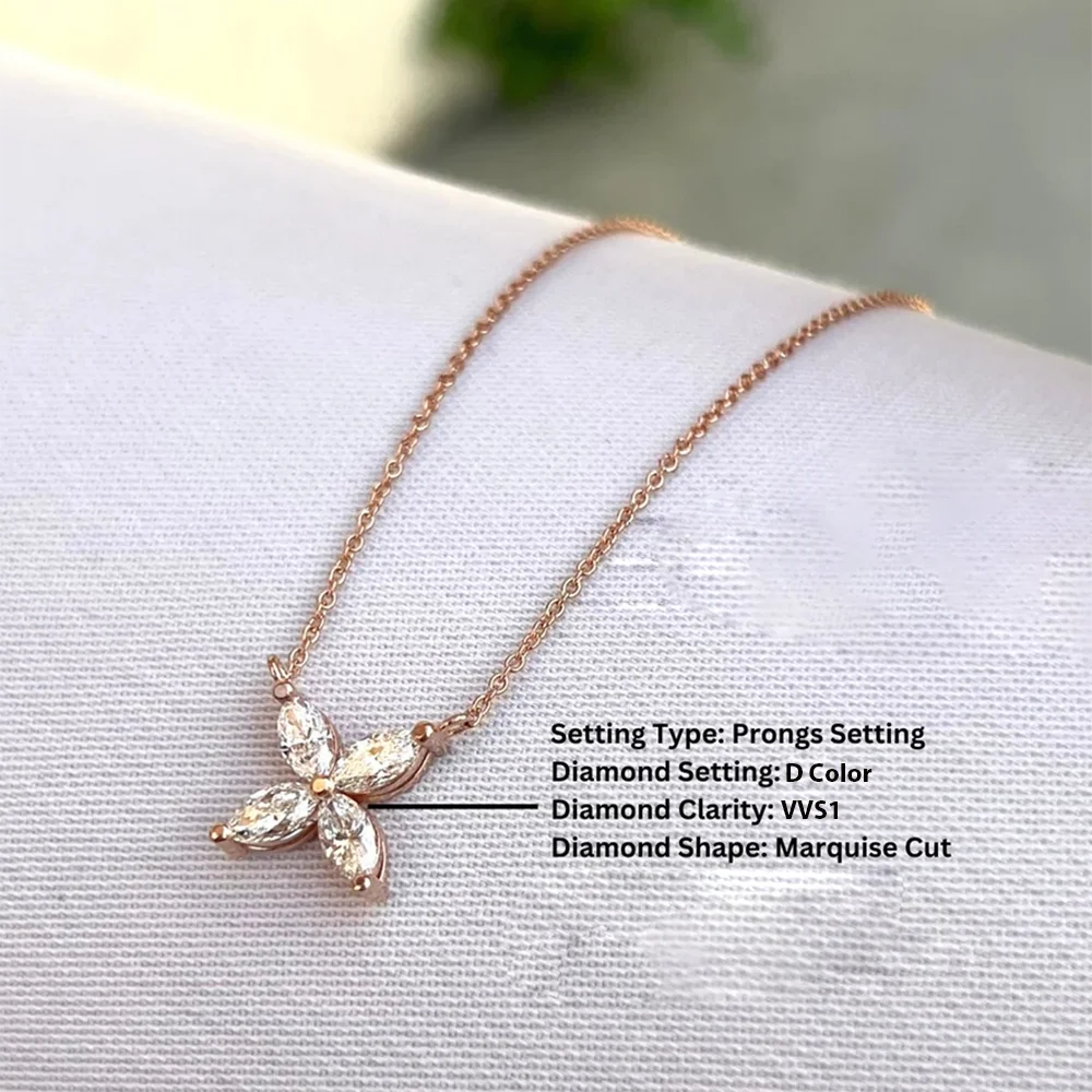 Butterfly Moissanite Jewelry Sets for Women 925 Silver Marquise Cut Diamond Pendant Necklace Stud Earrings with Certificates