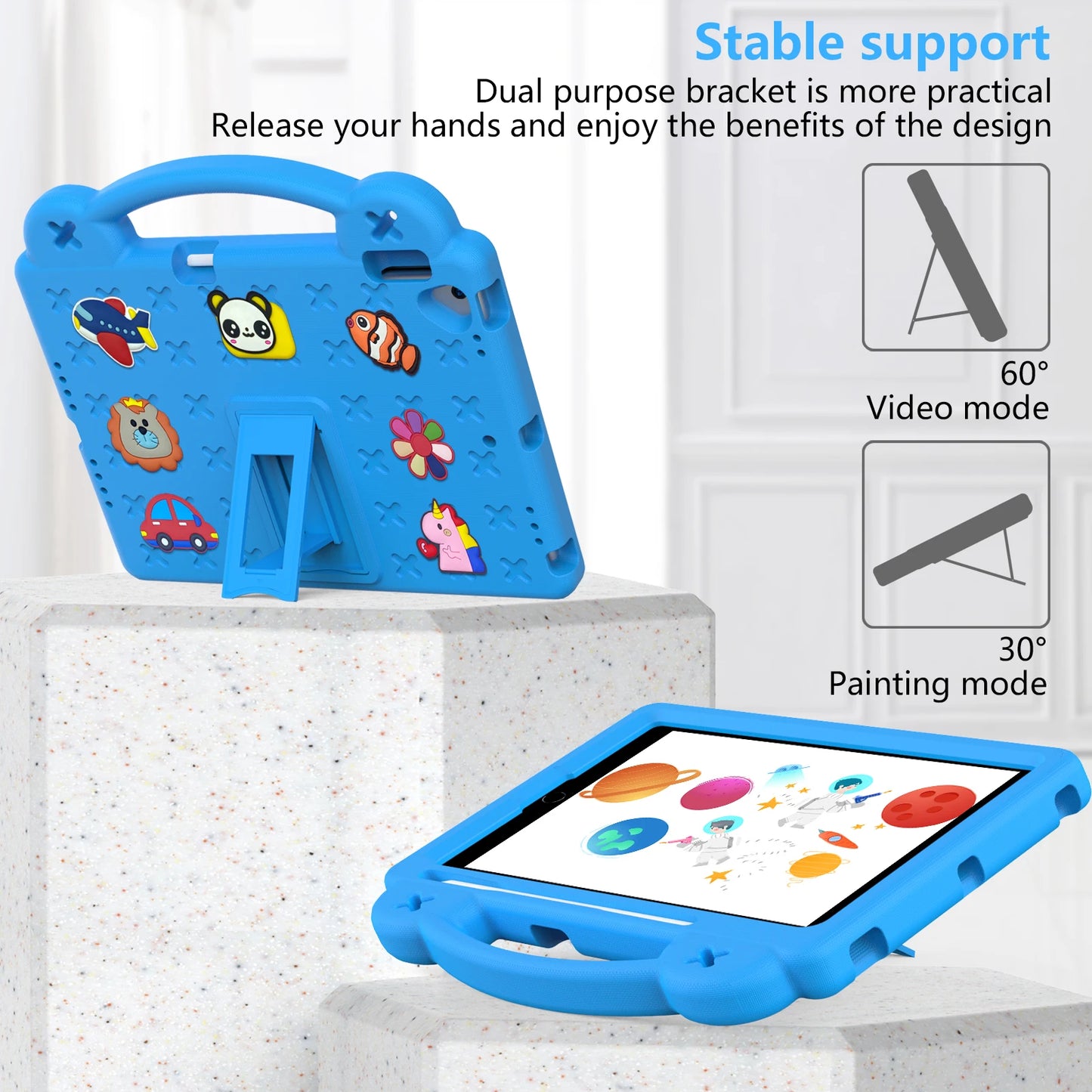 EVA Bear Stand Case For iPad 10th Air 4 5 10.9 Pro 11 10.5 9.7 2017 2018 Air 3 2 1 10.2 7-8-9th Kids Cover For Mini 1 2 3 4 5 6