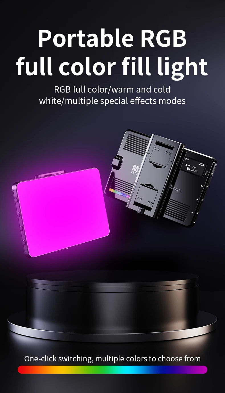 Desiontal Mini video fill light RGB full color ambient light selfie LED color temperature adjustable for camera,iphone,computer