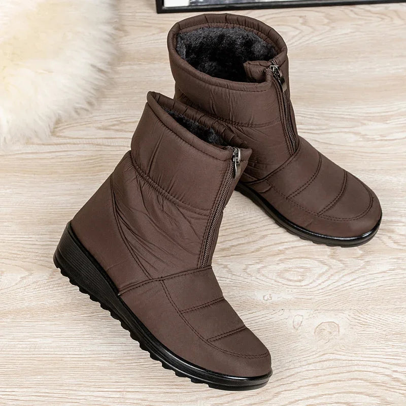 Waterproof Snow Boots for Women Warm Shoes for Women Fur Ankle Boots Non Slip Cotton Padded Shoes Female New Zipper Botas Mujer