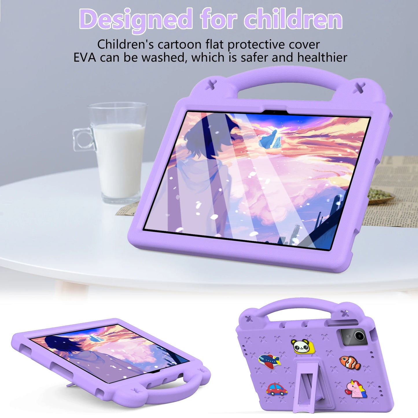 EVA Bear Stand Kids Case For Lenovo Tab M11 K10 Pro M10 Plus 3rd Gen P11 Plus TB-330FU 223FC 125FU 128 FU J606F J607F M8 4th Gen