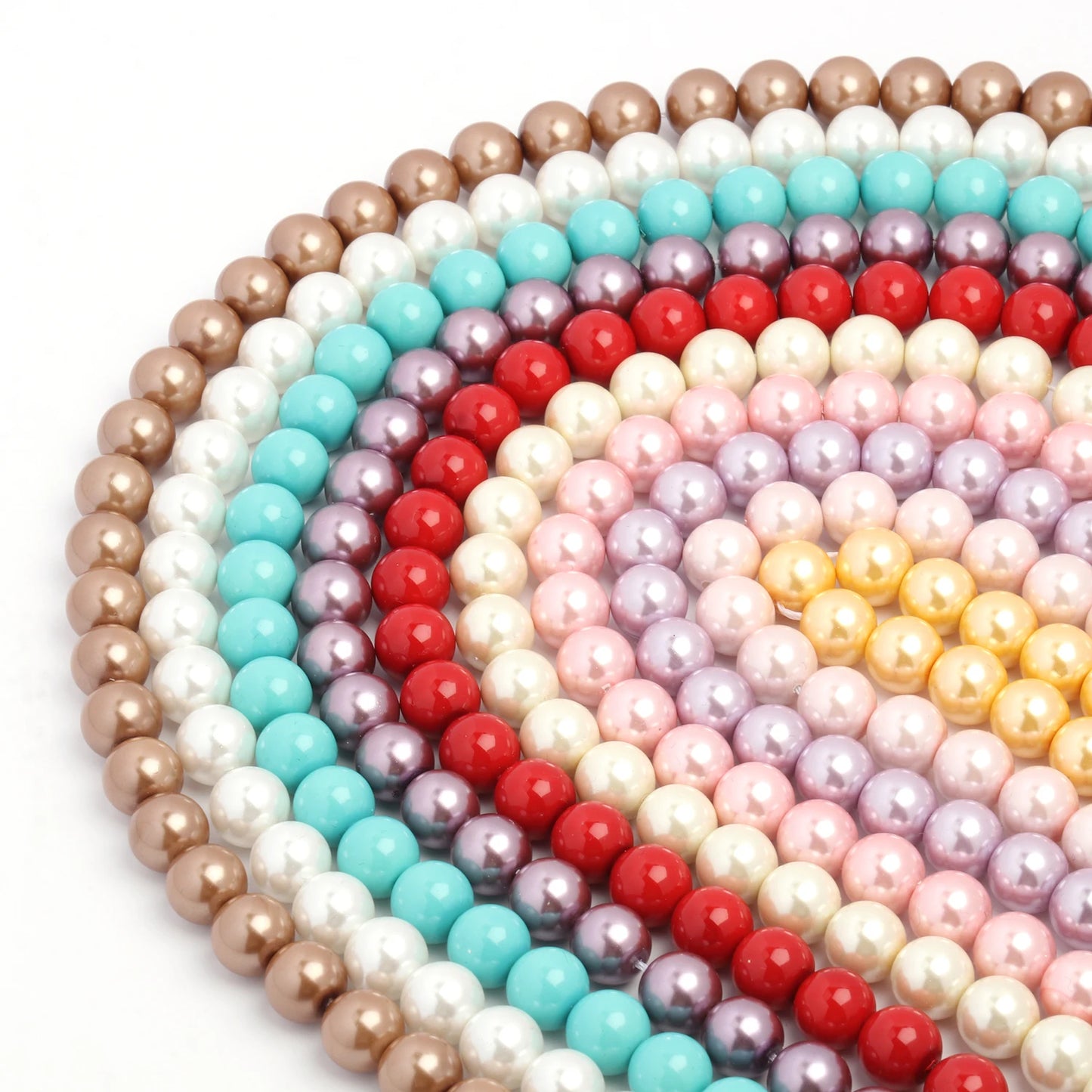 4/6/8/10mm AA Imitation Pearls Multicolor Round Glass Loose Spacer Beads for Jewelry Making Supplies DIY Charms Bracelets 15‘’