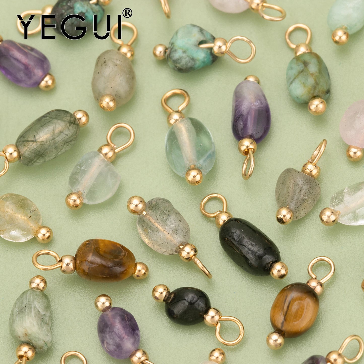 YEGUI C324S,jewelry accessories,natural stone,18k gold plated,copper,hand made,jewelry making,charms,diy pendants,20pcs/lot