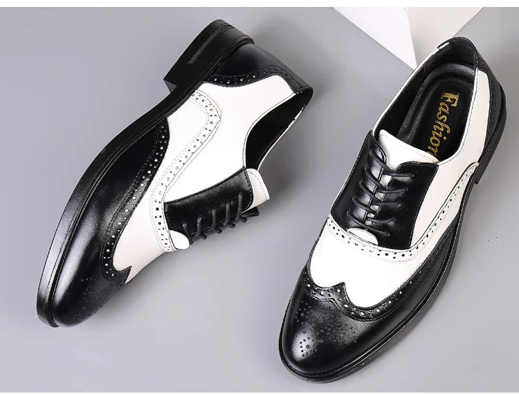 Leather Brogues Men Big Size Fashion Wedding Party Men Dress Shoes Italian Designer Male Drivng Formal Shoes Lace Up Men Oxfords