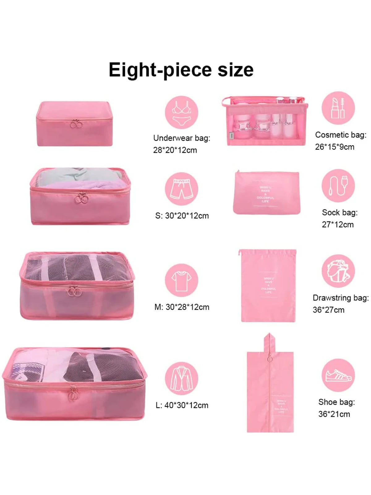 8 pcs Travel Storage Bags Portable Travel Suitcases Organizer Travel Bag For Luggage Organizer Clothes Shoes Bag cosmetic bag