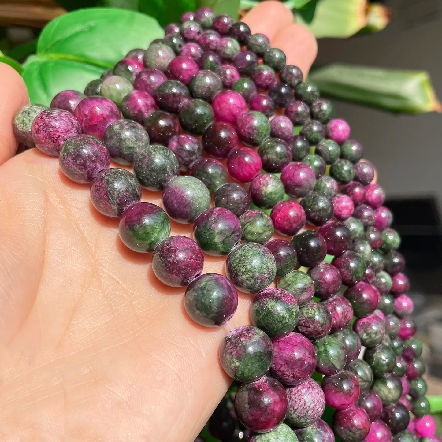 Natural Stone Beads Tourmaline Persian Jades Round Loose Stone Beads For Jewelry Making DIY Bracelet Earrings Accessories 15''