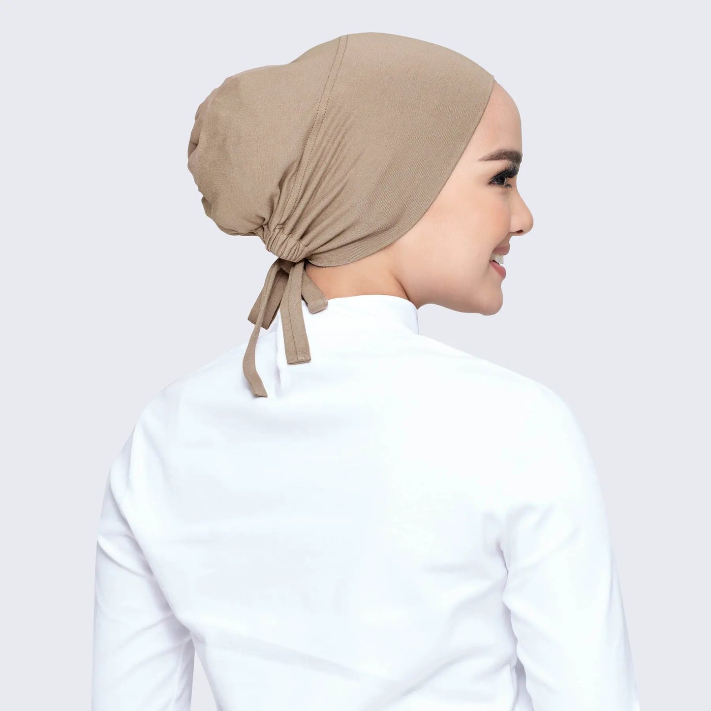 82 colors Tie Back Undercaps Fashion Women Inner Hijab Muslim Cap Bonnet Plain Islamic Cotton Spandex Jersey DEW Underscarf