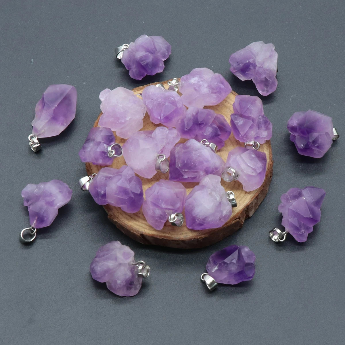 5pc Natural Stone Pendants Irregular Amethysts Crystal Charms for Jewelry Making Diy Women Necklace Earring Reiki Healing Gifts