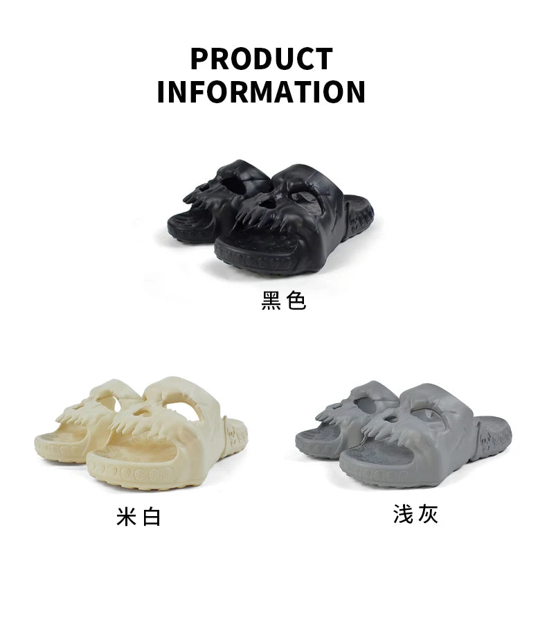 Same style home slippers for men and women, hotel shower avatar, skull, fashionable sandals