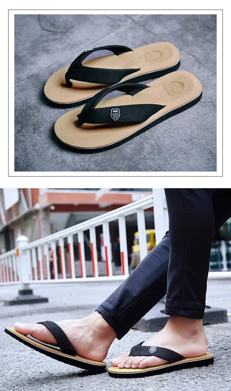 2024 New Shoes Men Summer Men Flip Flops High Quality Beach Sandals Anti-slip Zapatos Hombre Casual Shoes Man Slippers