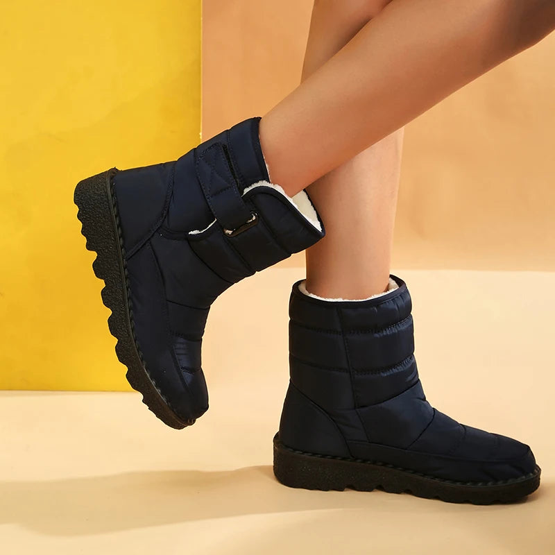 Waterproof Snow Boots for Women 2023 Non-slip Warm Winter Shoes Woman Thicken Plush Platform Ankle Boots Cotton Padded Shoes