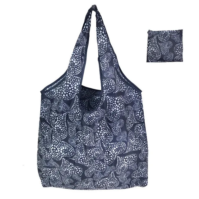 Foldable Shopping Bag Reusable Travel Grocery Bag Eco-Friendly Beach Toy Storage Bags Lemon Printing Tote Pouch Bag Package