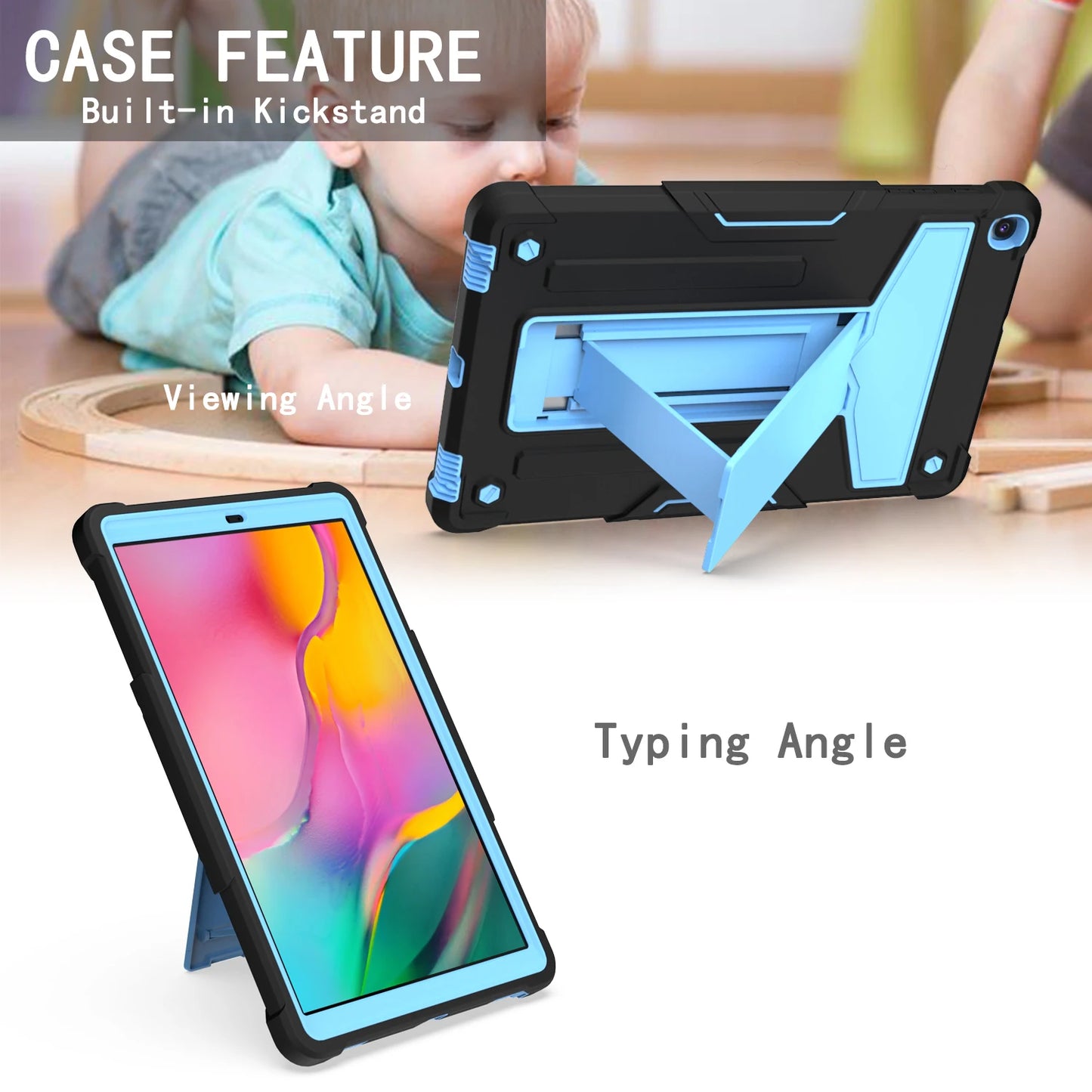 Case for Samsung Galaxy Tab A7 SM-T500 T505 A 10.1 T510 T515 8.4 T307 8.0 T290 T295 Hybrid Kickstand Cover Shockproof Funda Capa