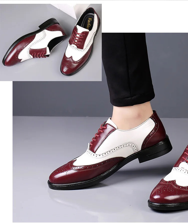 Leather Brogues Men Big Size Fashion Wedding Party Men Dress Shoes Italian Designer Male Drivng Formal Shoes Lace Up Men Oxfords