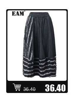 [EAM] High Elastic Waist Linen Dot Embroidery Wide Leg Long Pants New Trousers Women Fashion Tide Spring Autumn 2025 1DJ1548