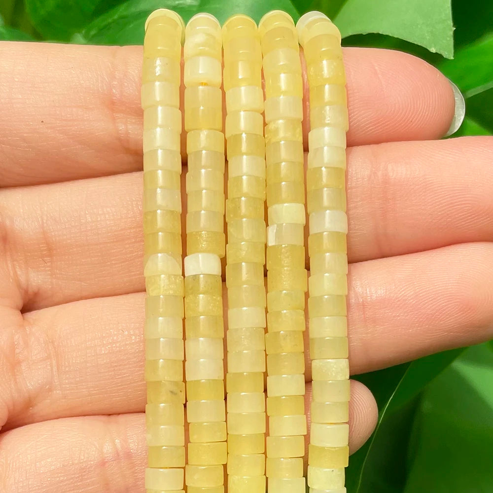 4*2mm Natural Turquoises Agates Picture Jaspers Rondelle Spacer Beads Flat Abacus Stone Beads for Jewelry DIY Making Bracelet