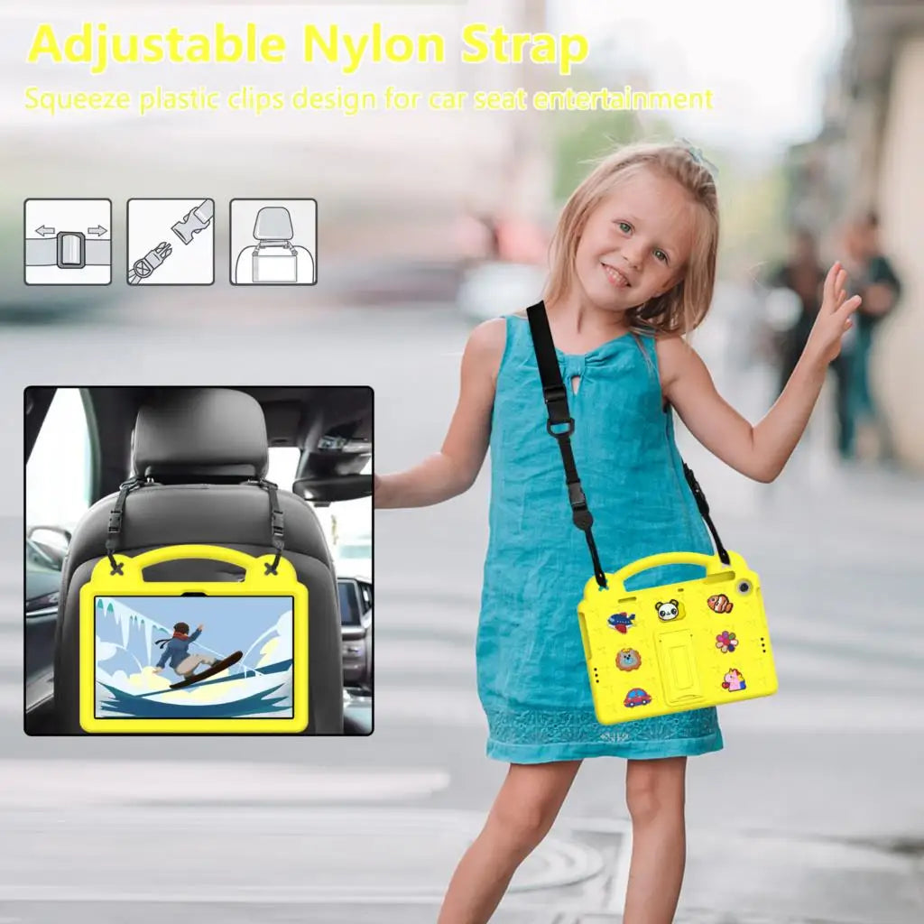 EVA Stand Case For Lenovo Tab M8 4th Gen TB-300XU TB-8505F 8506F 8705F Shockproof Kids DIY Cover For K10 M10 P10 Holder Strap