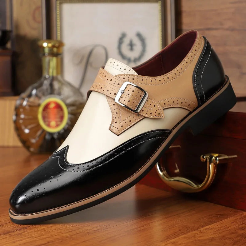 Luxury Men's Leather Shoes for Men Business Formal Shoes Handcrafted Mens Oxford Shoes 2024 New Leather Brogue Dress Shoe Man