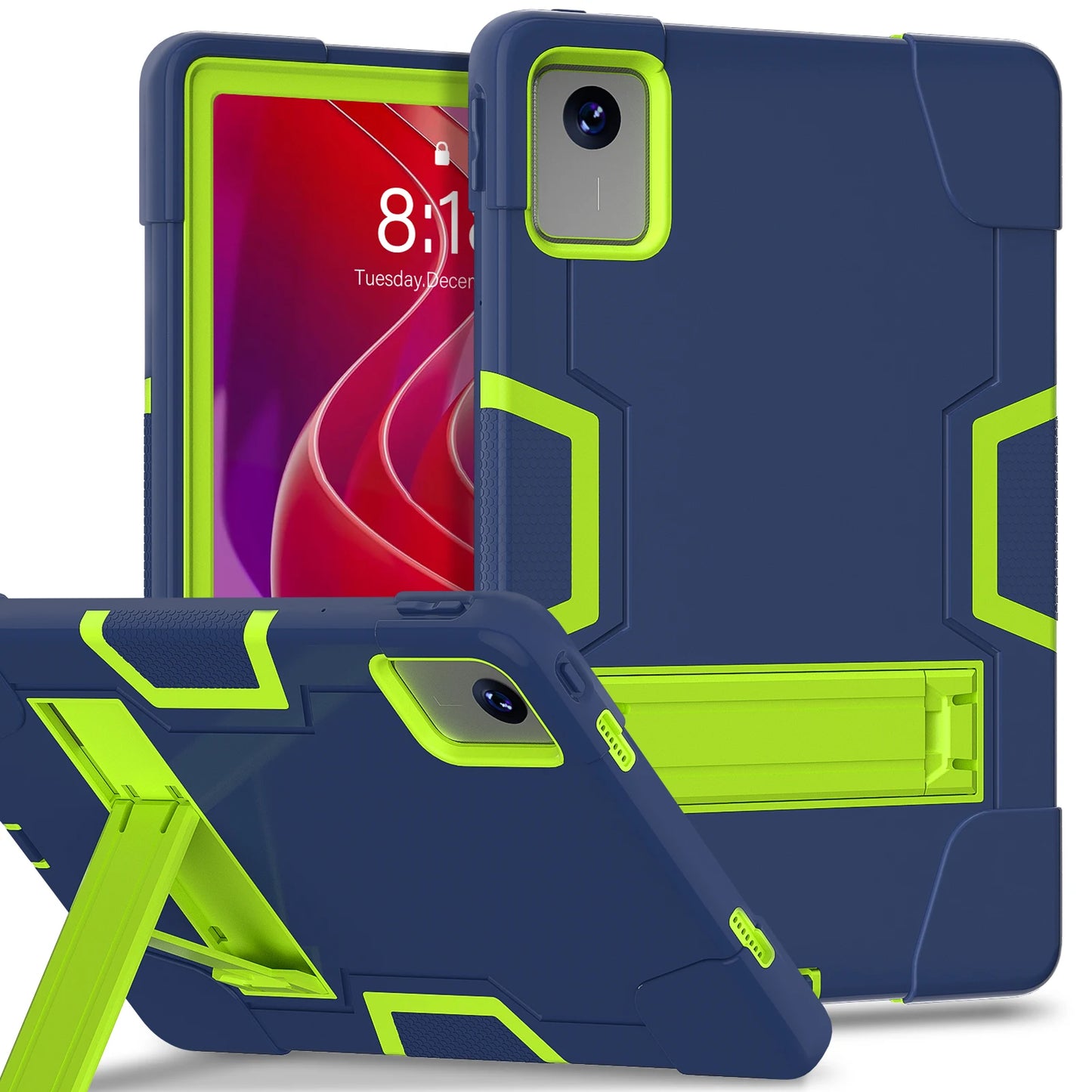 Armor Stand Case For Lenovo Xiaoxin Pad 2024 Tab M11 TB-330FU TB-331FC 11 inch 3-Layers Full Body Protection Cover Shockproof