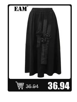 [EAM] High Elastic Waist Linen Dot Embroidery Wide Leg Long Pants New Trousers Women Fashion Tide Spring Autumn 2025 1DJ1548