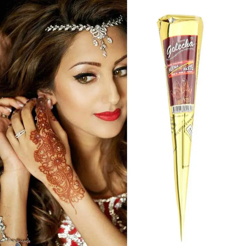 25g Indian Henna Dark Red Tattoo Paste Temporary Henna Cones For Tattoo Body Art Sticker Special Body Art Paint Henna