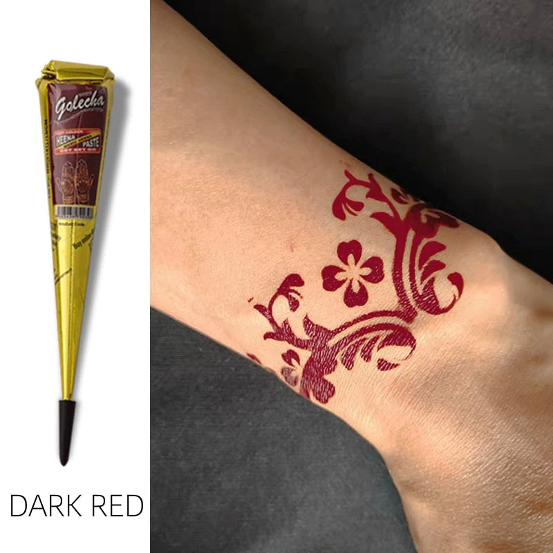 25g Multi Colors GOLECHA Cones Indian Henna Tattoo Paste For Temporary Tattoos Hand Painted Body Art Sticker Mehndi Pigment