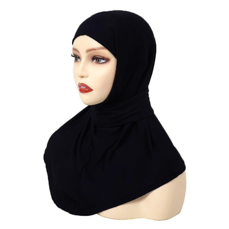 Classical Islam Women Ready To Wear Snap Fastener Hijabs For Woman Full Cover Head Wraps Scarf Turban Caps Turbante Mujer