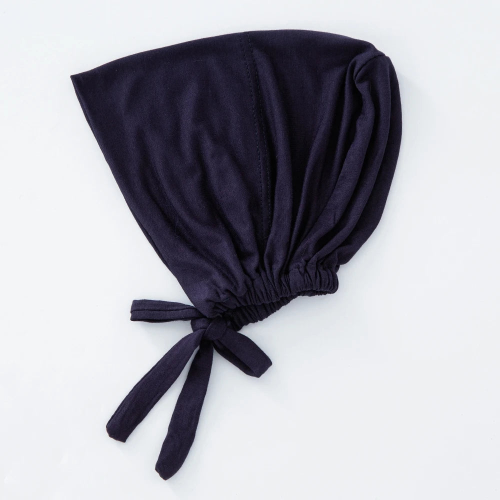 82 colors Tie Back Undercaps Fashion Women Inner Hijab Muslim Cap Bonnet Plain Islamic Cotton Spandex Jersey DEW Underscarf