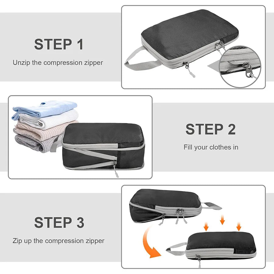 4 pcs Travel storage bag set  pvc storage bag luggage storage bag wear-resistant compression storage bag