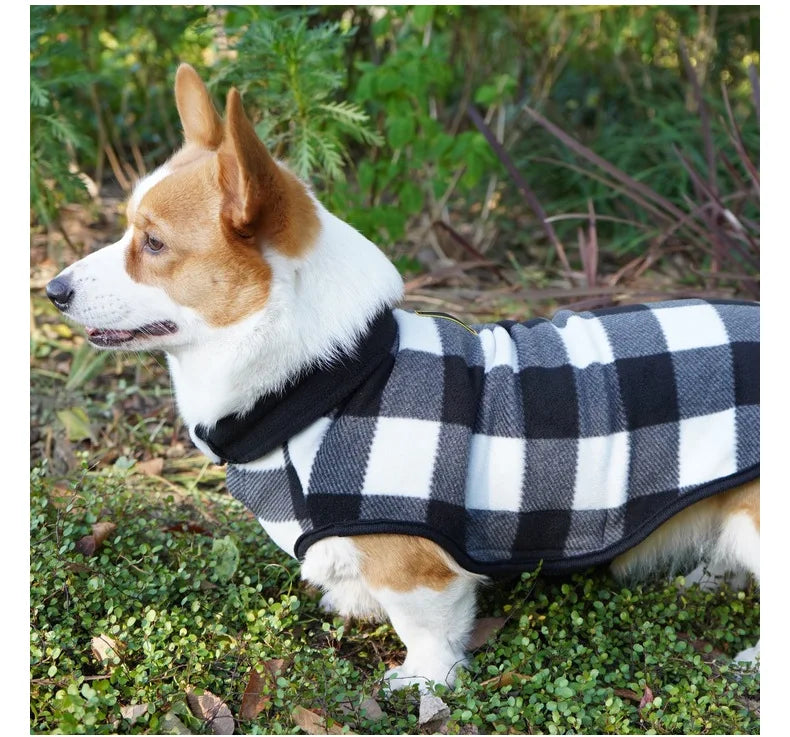 Winter Pet Dog Warm Jacket Cat Fleece Coat Plaid Hoddies Small Medium Large Dog Kitten Sweater French Buldog Big Dog Clothes