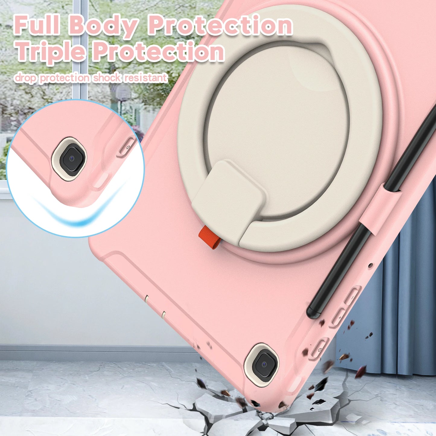 Heavy Duty Case For Samsung Tab S6 Lite 2024 2022 2020 SM-P620 P625 P613 P619 P610 P615 10.4 inch 3-in-1 Cover Shockproof TPU+PC