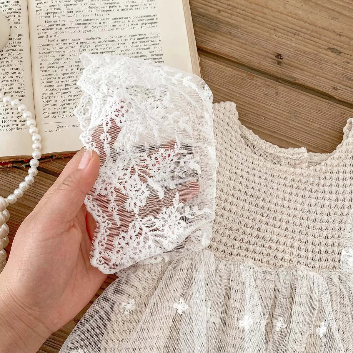 Summer Baby Clothes Lace Flying Sleeve Toddler Bodysuit Waffle One Piece Baby Girls Party Clothes