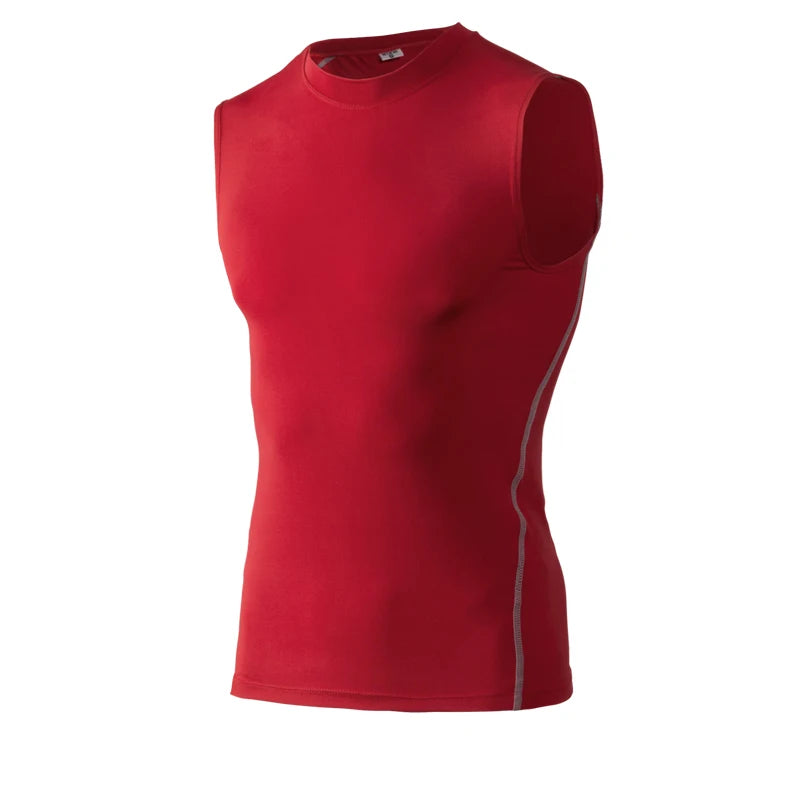 Men's Gyms Clothing Sports Fitness Tank Top Quick Dry Vest Workout Running Sportswear Tops Round Neck Sports Shirt