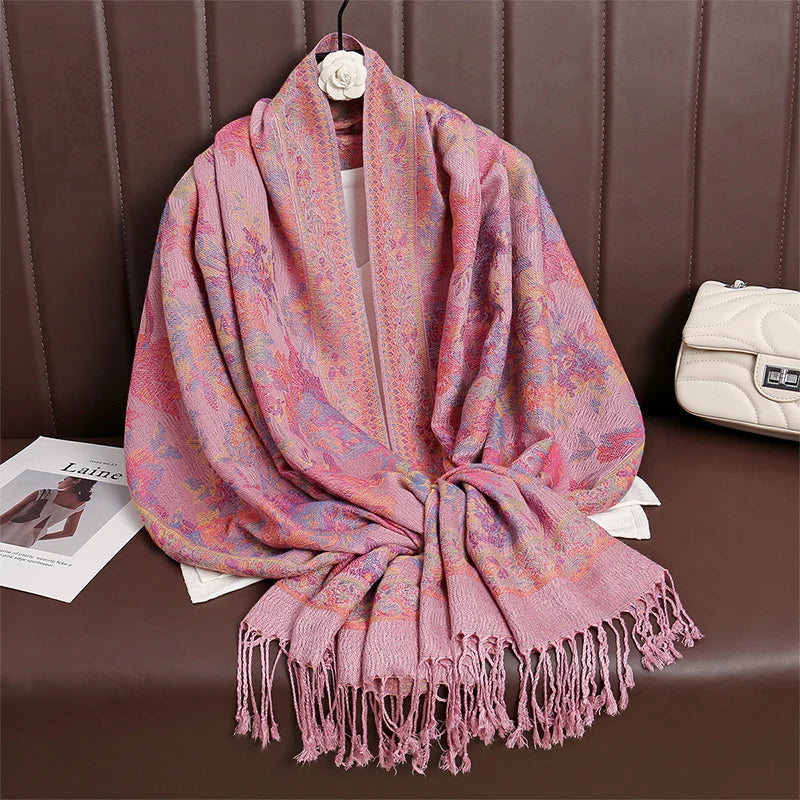 Bohemia Pashmina Hijab Scarf Long Muslim Cashmere Shawl Female Foulard Soft Turban Head Wraps For Women Headband Luxury Brand