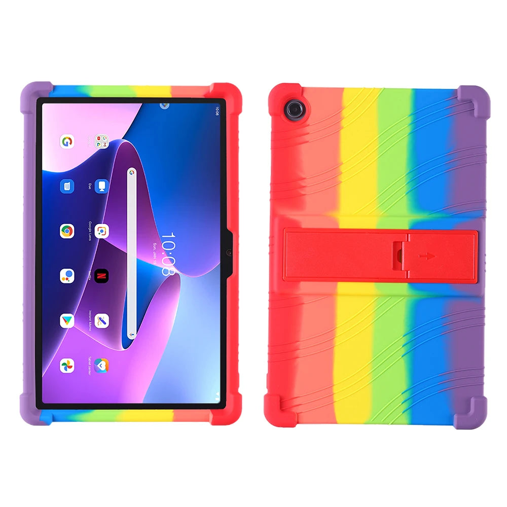 Stand Case for Lenovo Xiaoxin Pad 10.6" 2022 Tab M10 Plus 3rd Gen TB125 TB128FU XU K10 Pro TB223FC TB226XC Soft Silicone Cover