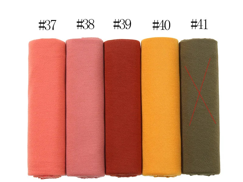 New 43 Colors Modal Cotton Jersey Hijab Scarf For Muslim Women Shawl Plain Hijabs Scarves Headscarf African Lady Turban Ramadan