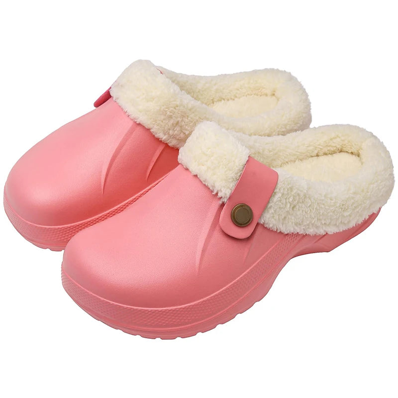 Bebealy Classic Women Men Garden Shoes Outdoor Men Antiskid Slippers Warm Women Waterproof Slippers Indoor Fuzzy Fluffy Slippers