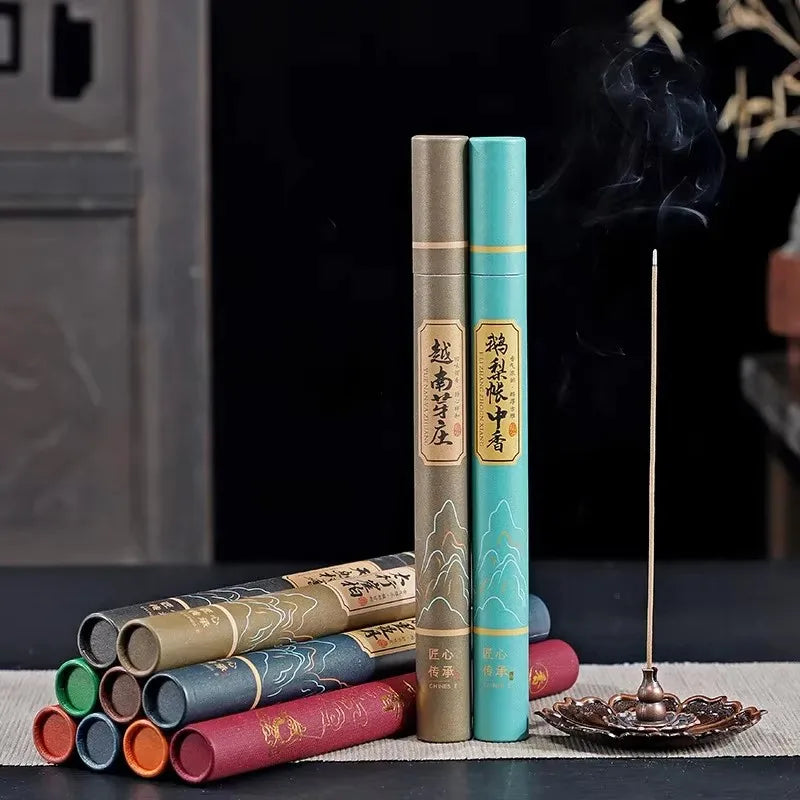 FY 40Pcs Natural Sandalwood Incense Sticks Tea Room Yoga Home Incense Stick Aroma Blessing Ceremony Pray Buddha Aromatherapy